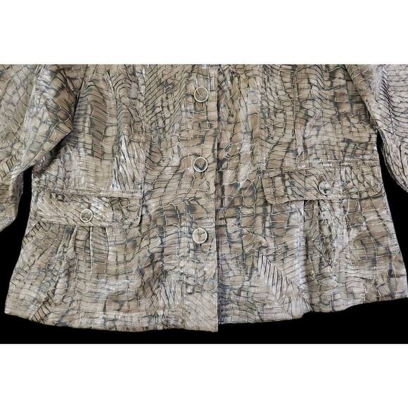 Chico's PYTHON PRINCESS MARCELA PATTERN Shimmer Lightweight JACKET 3(16) NWT$129 - Picture 16 of 16